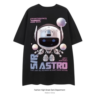 [S-5XL] เสื้อยืดแขนสั้น ทรงหลวม ลายนักบินอวกาศ nasa สไตล์ฮิปฮอป สตรีท ขนาดใหญ่ เหมาะกับฤดูร้อน สําหรับผู้ชาย และผู้หญิง