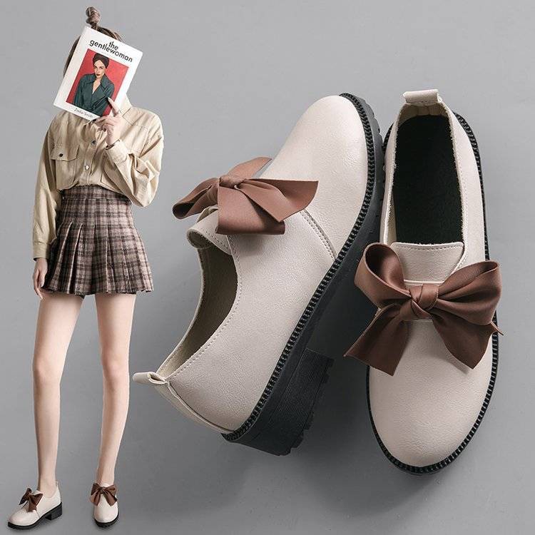 ภาพหน้าปกสินค้ารองเท้าหนังเล็กสไตล์อังกฤษผู้หญิง 2021 รองเท้าส้นหนาสไตล์เกาหลีใหม่
