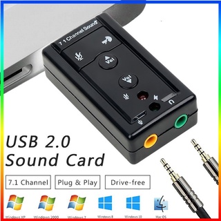 🔥ถูกสุด🔥【พร้อมส่ง】Usb 2 . 0 External Sound Card 7 . 1 Ch อะแดปเตอร์เสียงขนาดมินิพร้อมปุ่มควบคุม