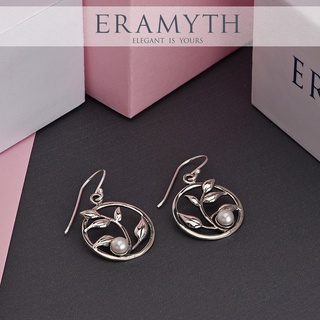 Eramyth Jewelry ต่างหูเงินแท้  ใบมะกอก  ประดับด้วยมุกน้ำจืด คัดเกรด SLE-0091