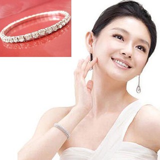 กำไลข้อมือผู้หญิง Silver Plated Crystal Rhinestone เครื่องประดับกำไลข้อมือของขวัญ