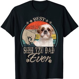 เสื้อวินเทจผญ - เสื้อยืดผู้ชาย Gildan คลาสสิกที่ดีที่สุด Shih Tzu พ่อเคย - วินเทจกําปั้นชนสุนัขคนรั