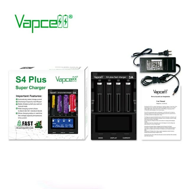 รุ่นใหม่!! ครื่องชาร์จถ่าน Vapcell S4 plus V3.0 Shopee Thailand