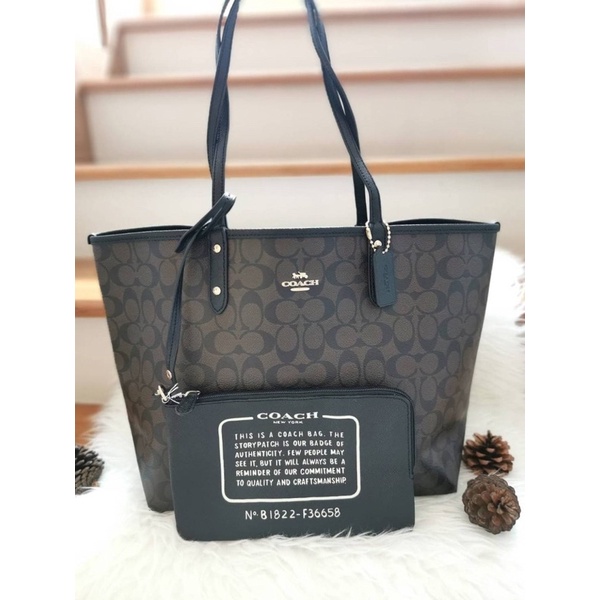 0 100 COACH F36658 REVERSIBLE CITY TOTE IN SIGNATURE Shopee Thailand