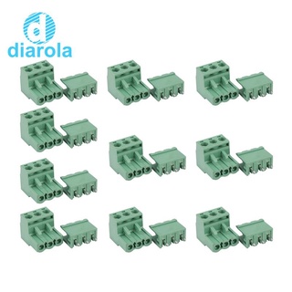 10ชิ้น 3Pin Plug-In สกรู Pcb อุปกรณ์เชื่อมต่อขั้วเชื่อมต่อ