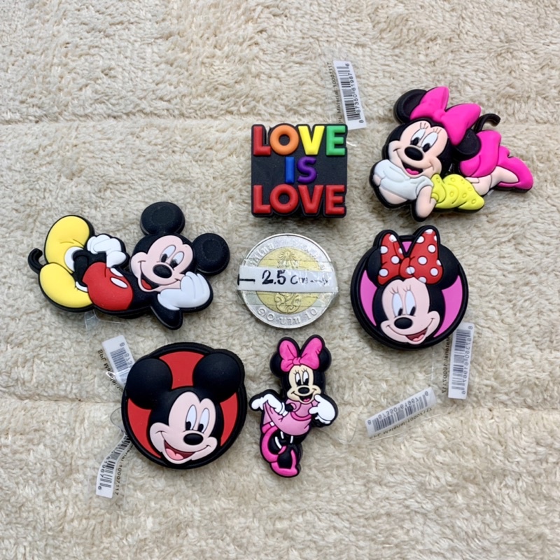 jbs-ตัวติดรองเท้ามีรู-มิกกี้-มินนี่-shoe-charm-mickey-lv-minnie-งานshop-คมชัดสีสด-confirmed