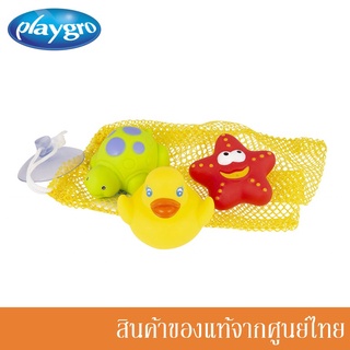 Playgro ของเล่นอาบน้ำ ลอยน้ำ 3 ตัว Floating Friends Bath Fun and Storage Set