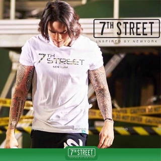 Cool69 เสื้อ ผู้ชาย สไตล์ เกาหลี เสื้อผู้ชายเท่ๆ 7th Street เสื้อผ้า แนวสตรีท รุ่น 7th ลายทหาร (ขาว) MSV001 ของแท้ เสื้อ