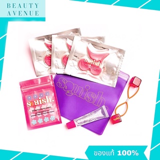 Squish Beauty cheeky cherry eye & cheek mask,flower power acne patches มาร์กใต้ตา แผ่นแปะสิว