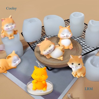 Coolsy แม่พิมพ์ซิลิโคน รูปแมว 3D สําหรับทําน้ําแข็ง เบเกอรี่