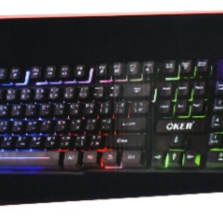 ภาพขนาดย่อของภาพหน้าปกสินค้าคีย์บอร์ด เมาส์ Keyboard Mouse มีไฟ Rainbow Oker Km-6120 ราคา จากร้าน alphacomshop บน Shopee ภาพที่ 3