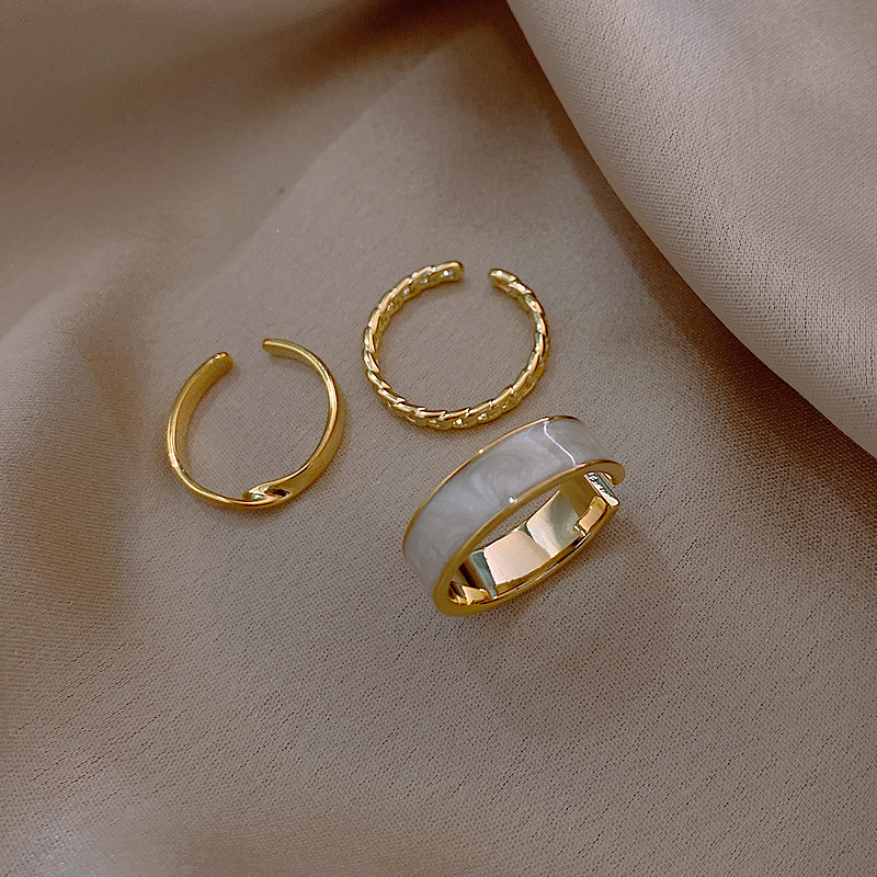 ภาพสินค้าชุดแหวน ปรับระดับได้ สไตล์ญี่ปุ่นและเกาหลี สำหรับผู้หญิง สีทอง จากร้าน yydz2.th บน Shopee ภาพที่ 3