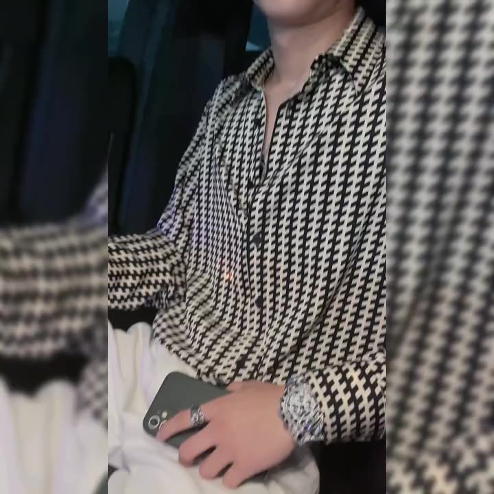 เสื้อเชิ้ตแขนยาว-ลายสก๊อต-สไตล์เกาหลี-สําหรับผู้ชาย