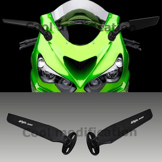 กระจกมองหลังรถจักรยานยนต์ หมุนได้ ปรับได้ พร้อมโลโก้ ninja400 สําหรับ Kawasaki ninja400 2 ชิ้น