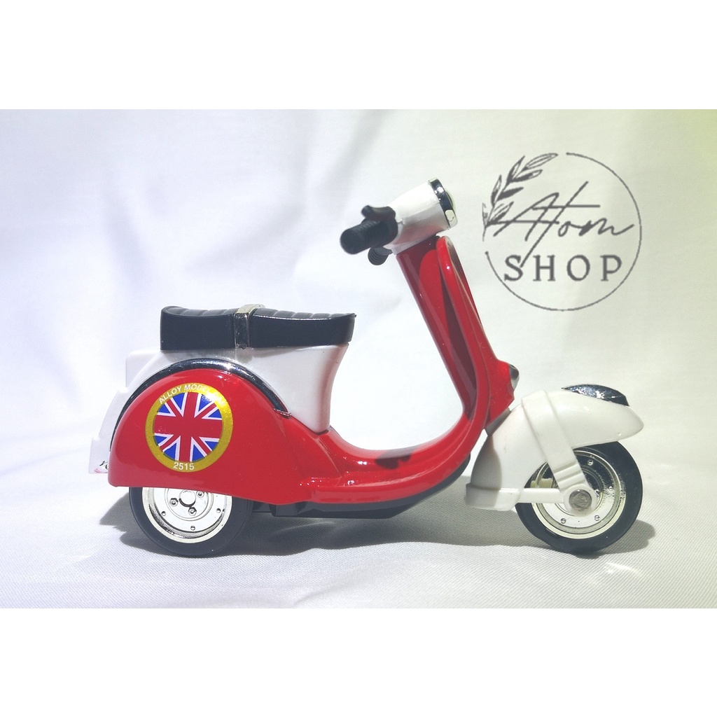 โมเดลรถเวสป้า-สีแดง-โมเดลรถ-โมเดลรถเหล็ก-ของสะสม-รถสะสม-model-vespa-โมเดลรถมอเตอร์ไซค์-ของขวัญ-วินเทจ-คลาสสิค