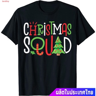 terdiny เสื้อยืดผู้ชายและผู้หญิง Christmas Squad Funny Xmas Tree Family Matching Pajamas Boys T-Shirt Short sleeve T-shi