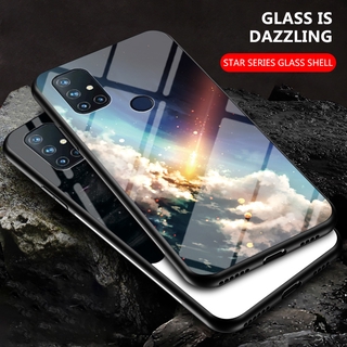 เคสโทรศัพท์ OnePlus Nord N10 N100 5G Phone Case Hard Glass Case Color Starry Sky Tempered Glass Back Cover Silicon Soft Edges Casing for OnePlus Nord N10 เคส