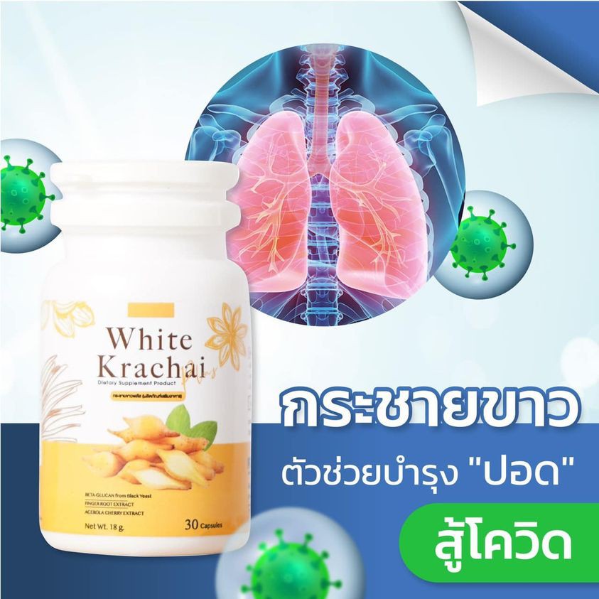 ภาพสินค้าWhite krachai plus ไวท์ กระชายขาวพลัส 30 แคป จากร้าน bestskinz บน Shopee ภาพที่ 1