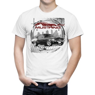 เสื้อยืดสีขาวโมเดลรถยนต์ Muscle Car Mustang 1969 Drive To Live Live To Drive เหมาะกับของขวัญวันขอบคุณพระเจ้า สไตล์อเมริก