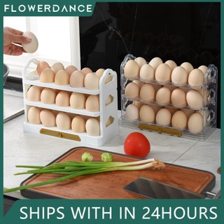 ใหม่30ตารางผู้ถือไข่สำหรับตู้เย็นชั้นไข่ภาชนะที่เก็บไก่ถาดไข่หมุนไข่สดกล่องเก็บไข่ออแกไนเซอร์ Flowerdance
