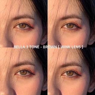 💋 สุดปัง มีค่าสายตา 💋 Wink Bella3tone Gray Brown บิ๊กอาย สุดปัง คอนแทคเลนส์ รายเดือน มีอย แถมตลับฟรี เลนส์นิ่ม สวยปังมาก