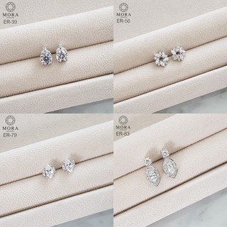 💎✨ต่างหูเงินแท้ ต่างหูเพชร CZ ต่างหู cz ต่างหูผู้หญิง ต่างหูแบบติดหู ต่างหูออกงาน เทียบเพชรแท้ By Mora Jewelry Diamond