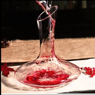 Decanter ดีแคนเตอร์ เหยือกพักไวน์ เทมเทชั่น Crystal Clear Glass Horn Wine Decanter ขวดเก็บไวน์แดงขวดไวน์แก้วสร้างสรรค์