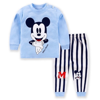 Kids Pyjamas Sets Boys Girls Long Sleeve Cartoon Cotton Sleepwear