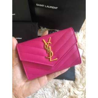 Ysl small envelope card holder (Fuchsia)