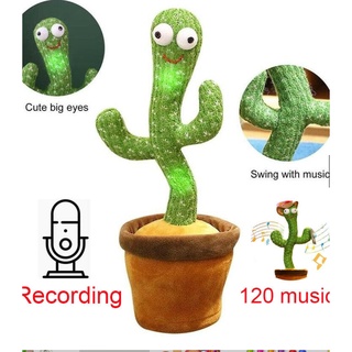 สินค้า 🚚【 Delivery from Thailand】Cactus เต้นได้ พูดได้ แคคตัสเต้นได้ Cactus เต้นได้ 120 เพลง ของจริง 100% อัดเสียงร้องได้ ✨✨✨