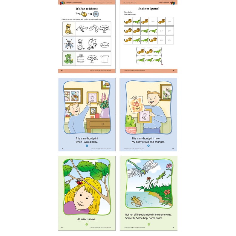 พร้อมส่ง-แบบฝึกหัดภาษาอังกฤษสำหรับเด็กอนุบาล-early-bird-evan-moor-activity-book-early-learning-ages-4-total-8-books-kindergart