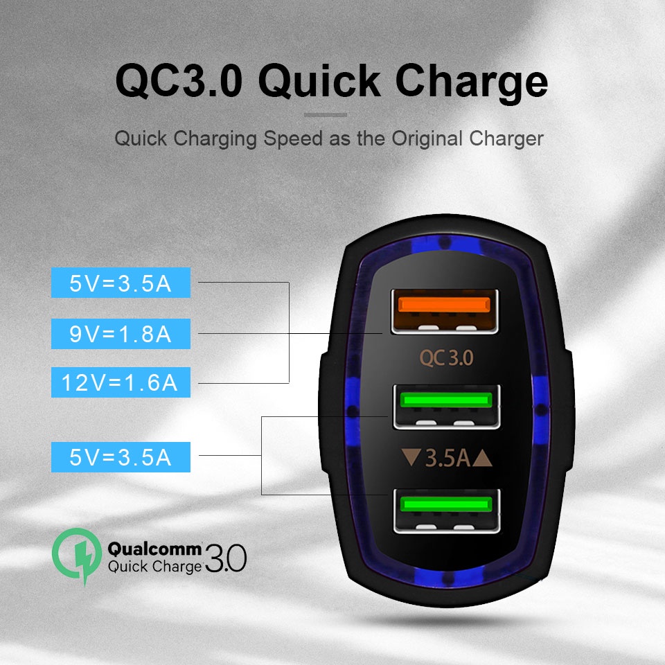 qc-3-0-3-usb-car-charger-quick-charge-3-0-3-ports-fast-charger-สําหรับรถ-ชาร์จโทรศัพท์-อะแดปเตอร์ชาร์จโทรศัพท์มือถือ