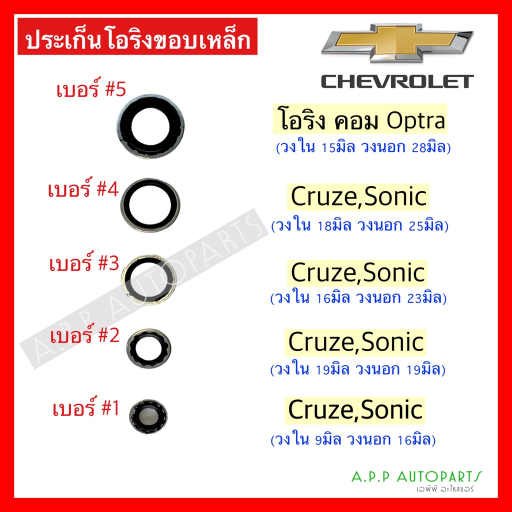 โอริง-ประเก็นโอริงขอบเหล็ก-chevrolet-cruze-sonic-optra-เชฟโรเลต-ครูซ-วาล์วบล็อค-วาล์วบ็อค-ยางโอริง