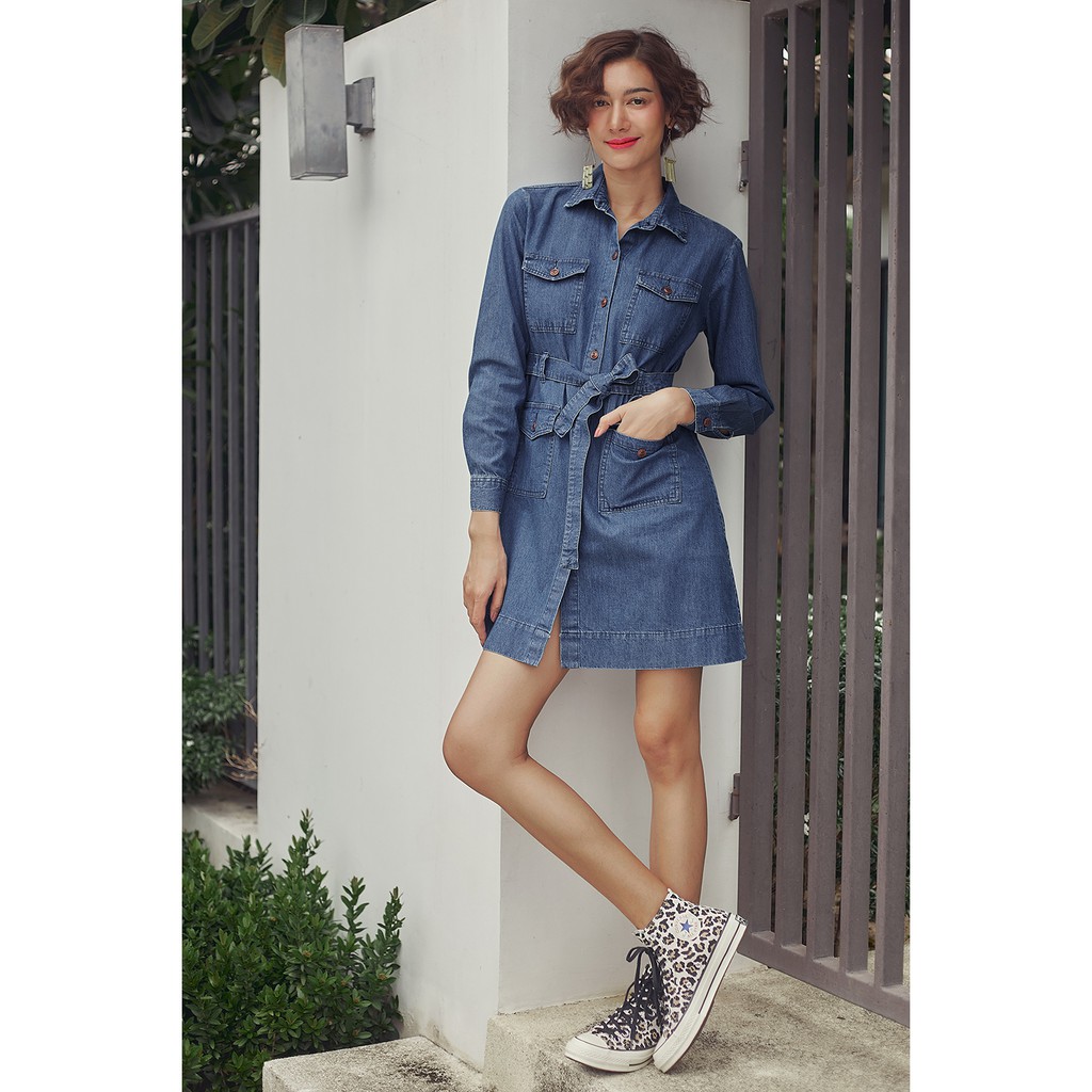 natalie-dress-jeans-เดรสยีนส์แขนยาวนาตาลี