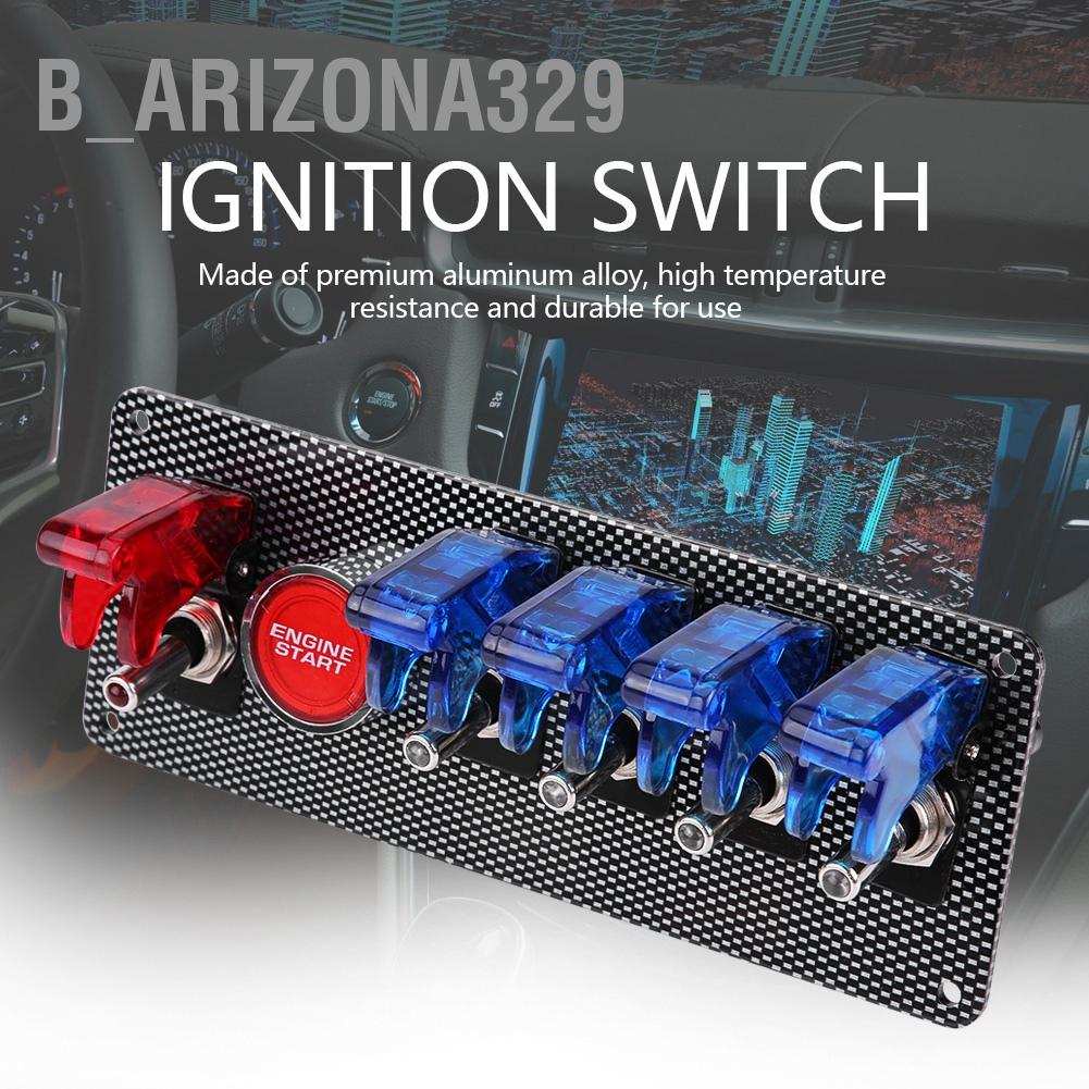 arizona329-6-in-1-ชุดแผงสวิตช์ควบคุมปุ่มสตาร์ทเครื่องยนต์-12v-สําหรับรถแข่ง