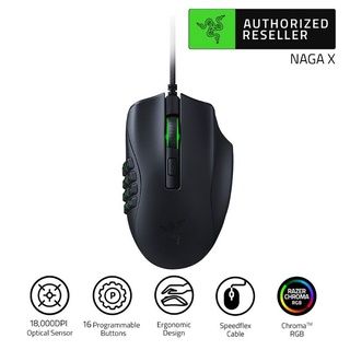 Razer Naga X Wired MMO Gaming Mouse 18,000DPI Optical Sensor 2nd-gen Razer - รับประกัน 2 ปี Synnex