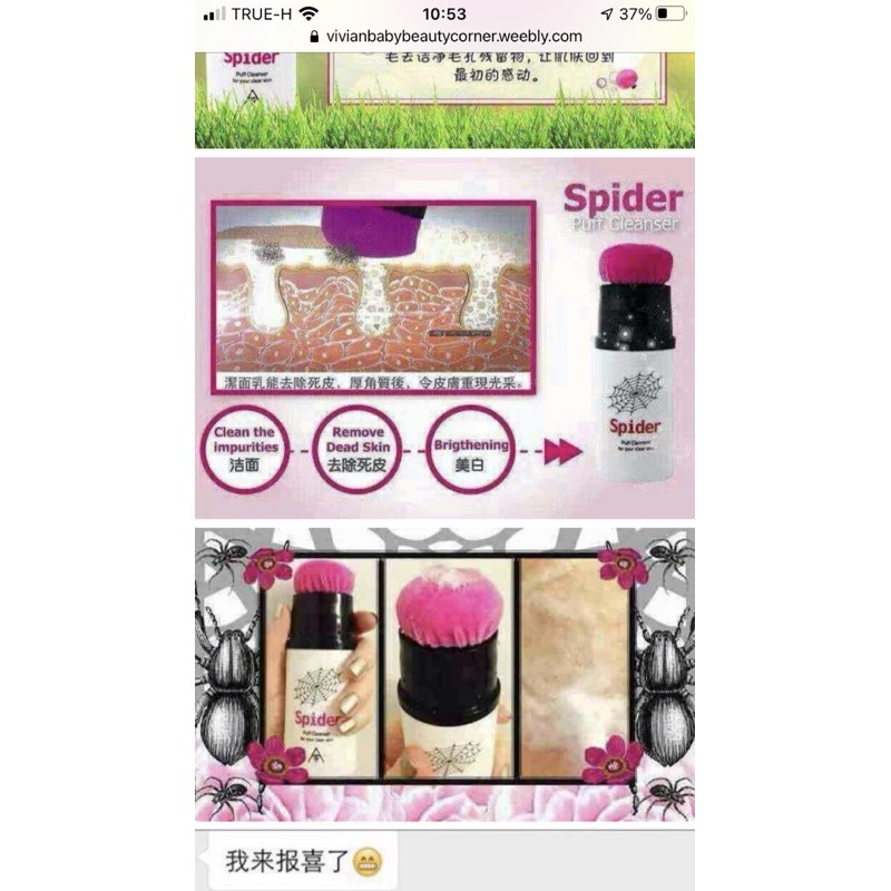 spider-puff-cleanser-ล้างสต็อก-คลีนซิ่งไยแมงมุมดูดเครื่องสำอางจากเกาหลี