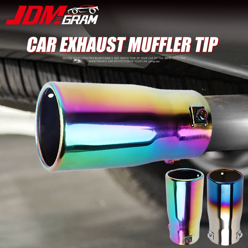 JDMGRAM สแตนเลสท่อไอเสียรถยนต์ Universal Auto Silencer Flue Muffler รถ ...