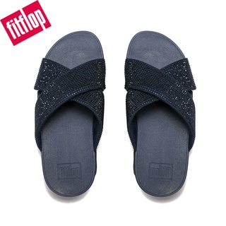 [พร้อมส่ง] ของแท้ 100% FitFlops รองเท้าแตะผู้หญิง คริสตัลแวววาว สไลด์ ใส่สบาย รองเท้าแตะผู้หญิง เพิ่มความสูง (พร้อมกล่องแบรนด์แท้)