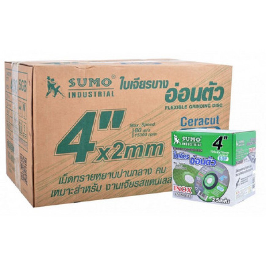 ใบเจียรเหล็ก-4-100x2mm-ceracut60p-sumo-สีเขียว-1แพ็ค10ใบ