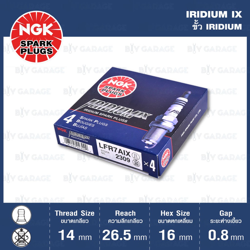 ngk-หัวเทียน-iridium-ix-ขั้ว-iridium-lfr7aix-6-หัว