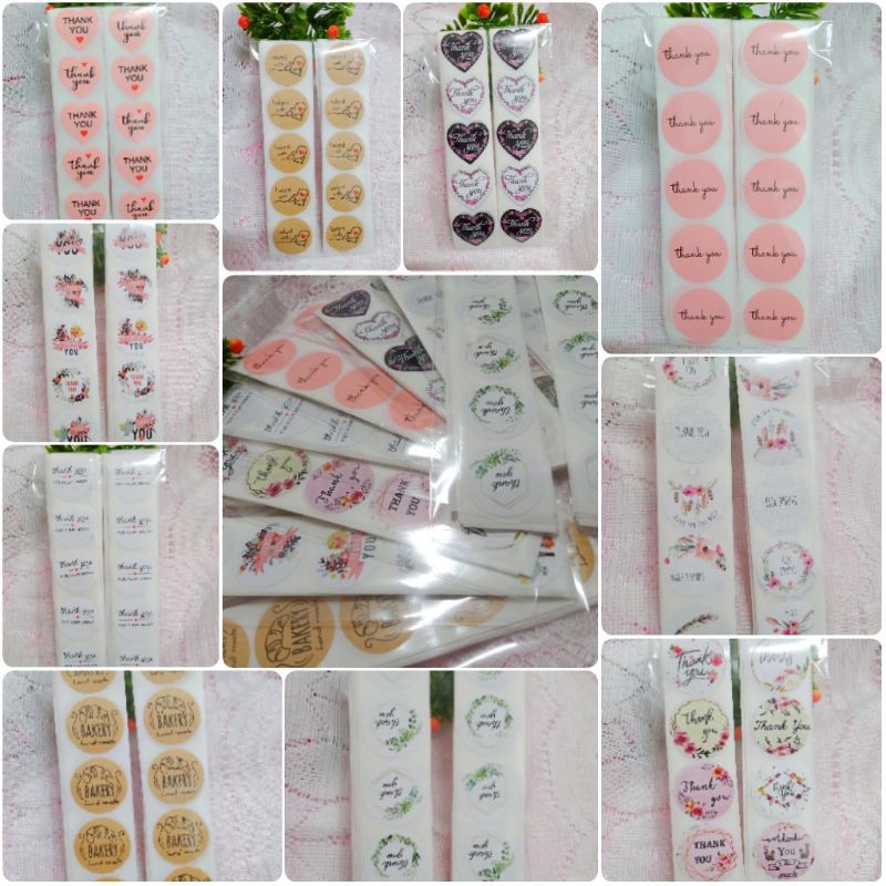 พร้อมส่ง-สติ๊กเกอร์ขอบคุณ-ขนาด-1-นิ้ว-แพค-100-ดวง