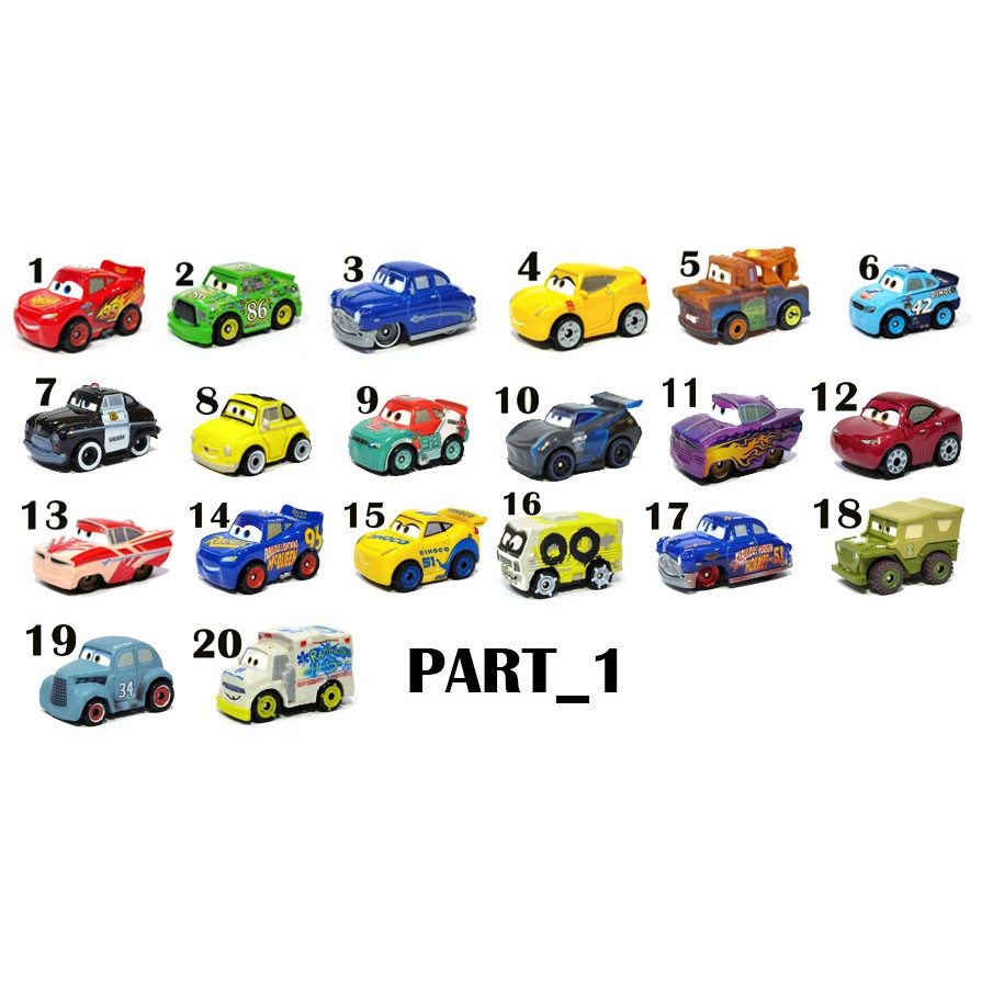 ภาพหน้าปกสินค้าDisney Car3 Mini Racer รถเหล็ก เลือกตามหมายเลข No.1-20