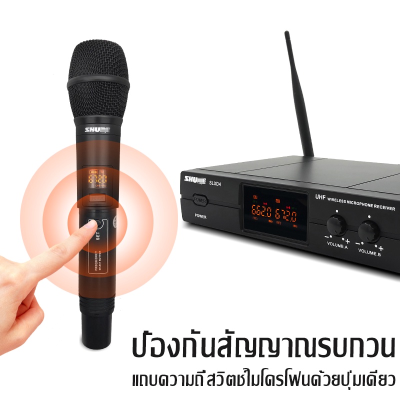 shure-slxd4-ระบบไมโครโฟนไร้สายดิจิตอลสัญญาณเสถียรประสิทธิภาพสูงเหมาะสำหรับวิศวกรรมเสียงและการแสดงบนเวที