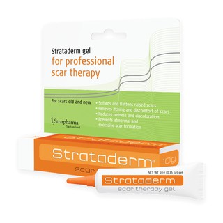 Strataderm Gel 5,10 gเจลรักษารอยแผลเป็น ลดรอยนูน รอยแดง ช่วยจัดเรียงคอลลาเจนใหม่ ซื้อ 2 หลอดแถม ฟรี stratamed 0.5 g