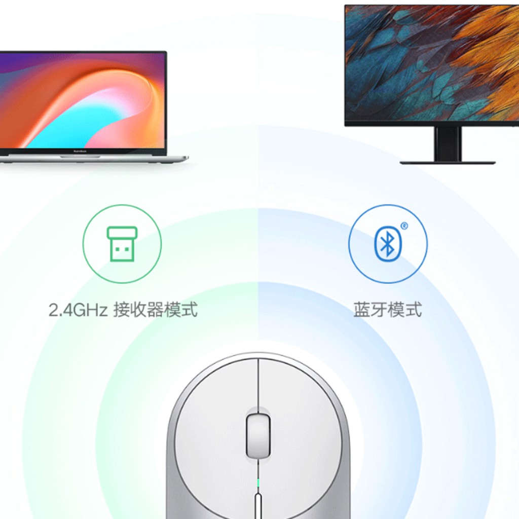 xiaomi-wireless-portable-mouse-2-เม้าส์ไร้สาย-รองรับโหมด-wireless-usb-2-4-ghz-กับ-bluetooth-4-2