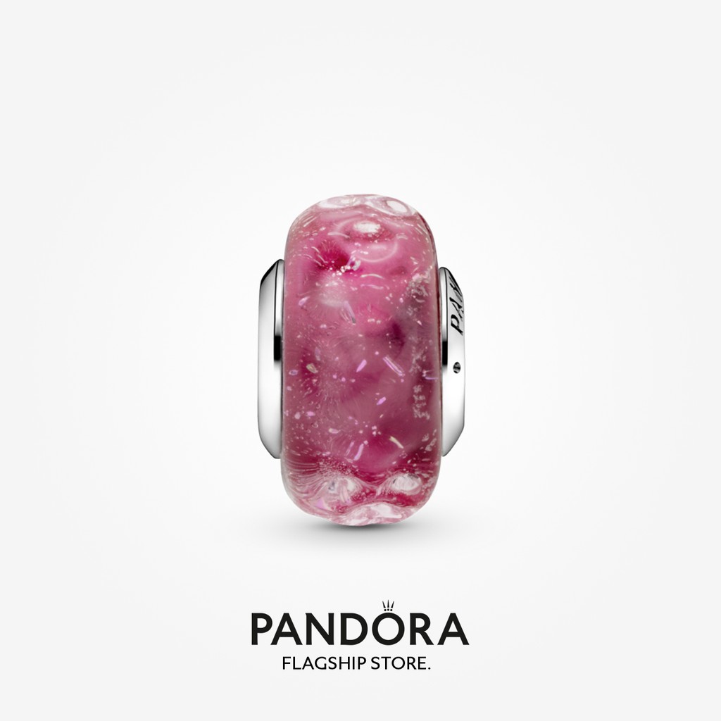 pandora-ชาร์มแก้วมัราโน่-แฟนซี-สีชมพู