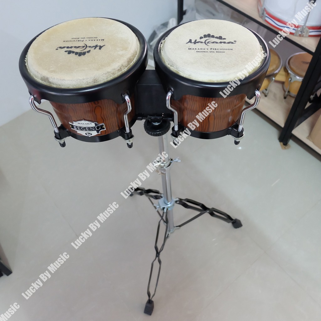 ส่งด่วน-บองโก้-makana-bongo-กลองบองโก้-สี-mahogany-พร้อมขาตั้งโครเมียม-ครบชุดพร้อมใช้งาน-กลองทำจากไม้จริง