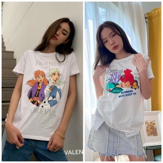 เสื้อเบลาส์ ✤☢เสื้อยืด Elsa T-Shirt รอบอก40 ลายการ์ตูน ผ้าคอตตอนอย่างดี พิมพ์ลายชัดแน่นไม่ลอกง่าย