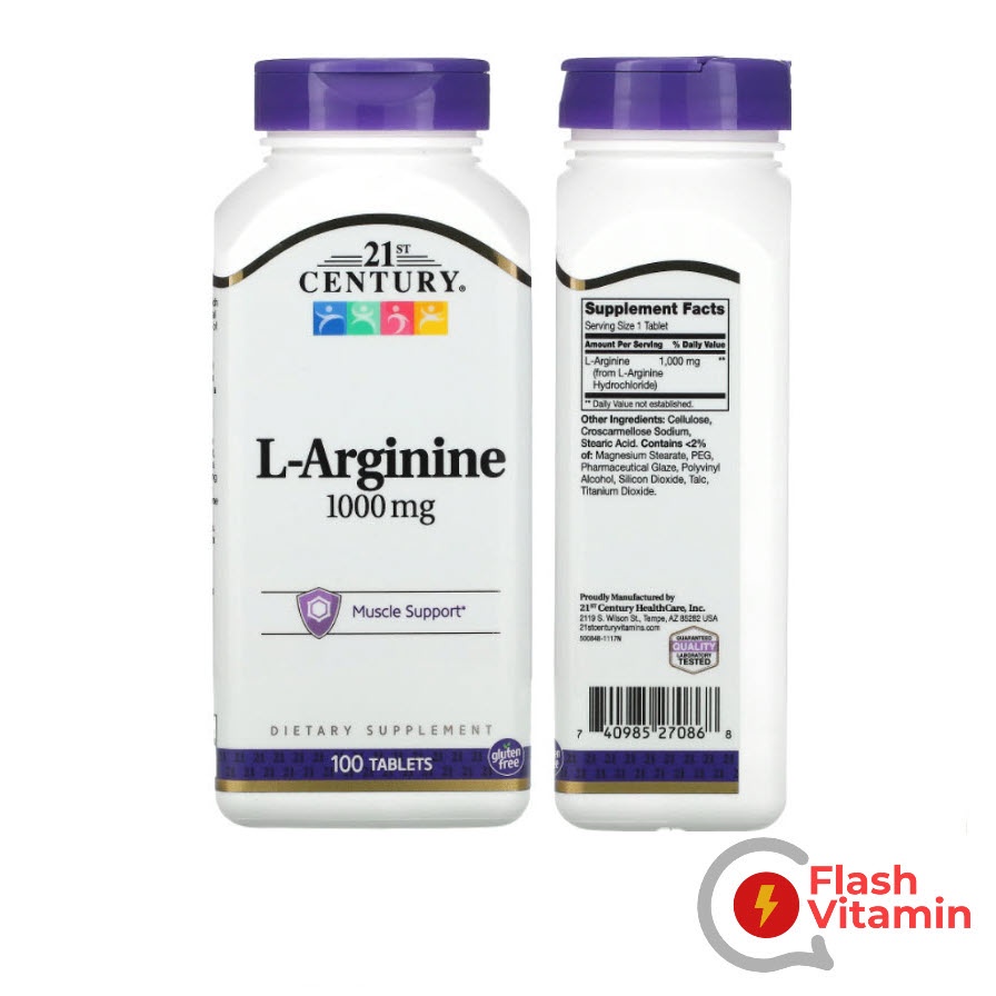 พร้อมส่ง-21st-century-l-arginine-1-000-mg-100-เม็ด-แอลอาร์จินีน